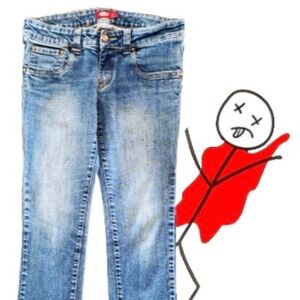 DICKIES GIRLS FADED DENIM BLUE JEANS